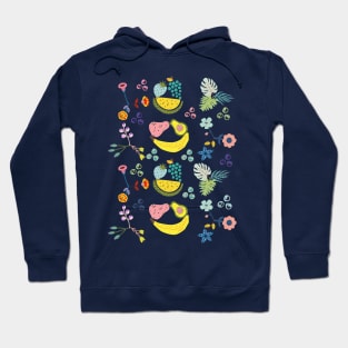 Funny Fruit Flower Illustration Pattern Graphic Hoodie